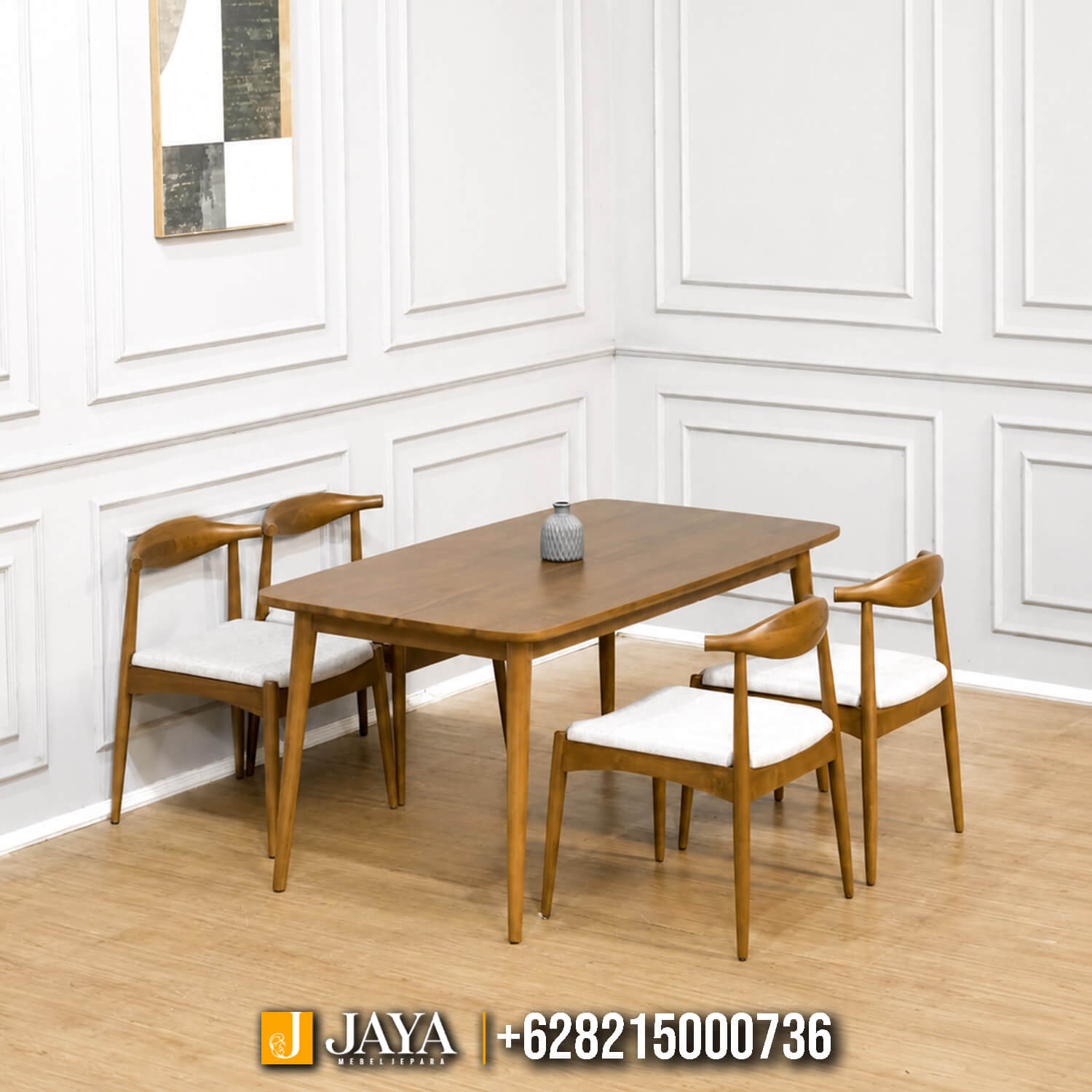 Set Meja Makan Minimalis Jati Jepara Retro Scandinavian JM-31 Set Meja Makan Minimalis Jati Jepara Retro Scandinavian JM-31