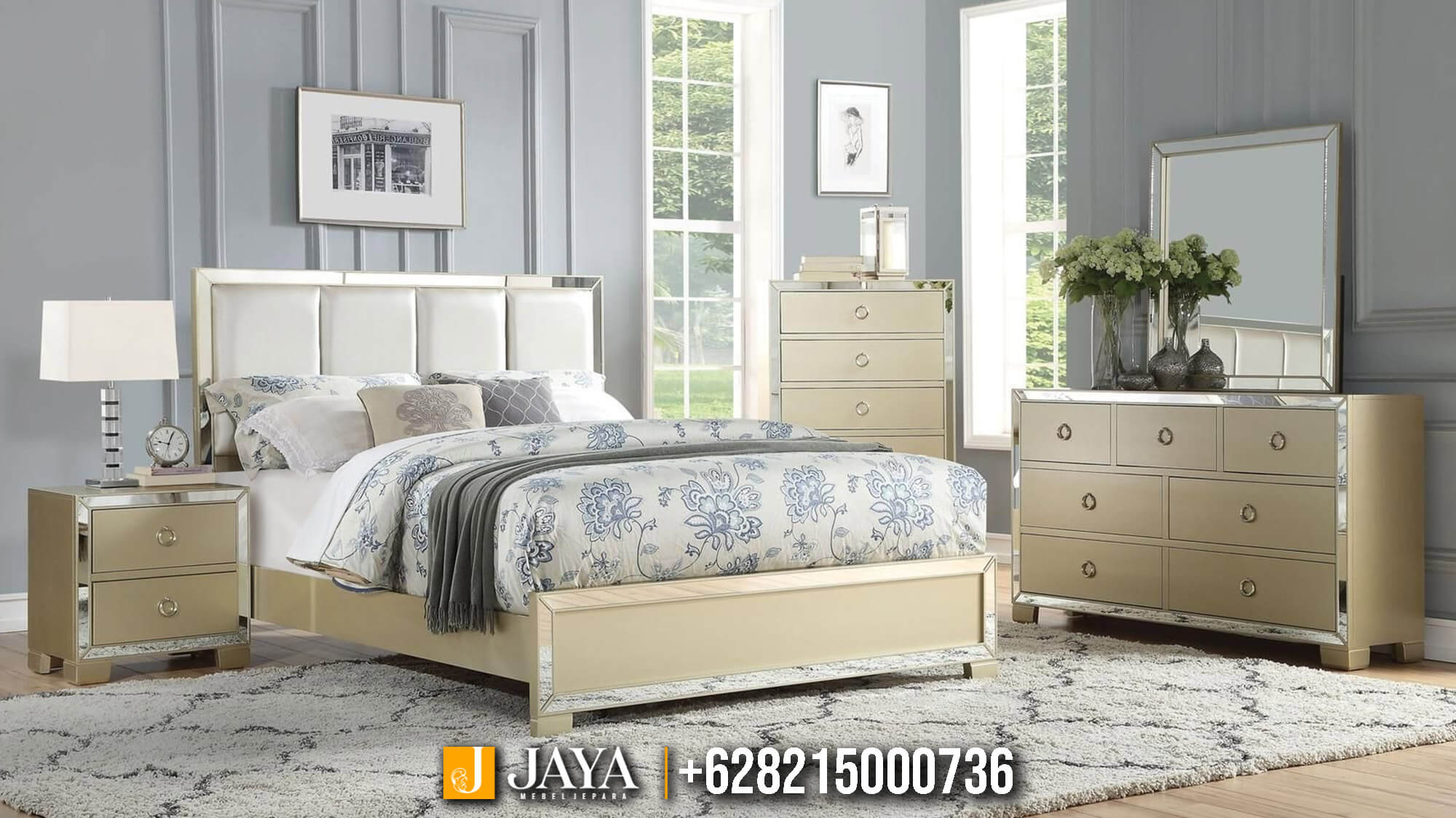 Kamar Set Minimalis Jepara Champagne Modern JM-109 Kamar Set Minimalis Jepara Champagne Modern JM-109