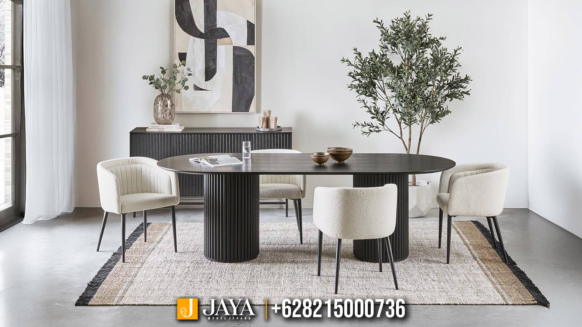 Set Meja Makan Minimalis Mewah Jepara Arunika Style JM-120 Set Meja Makan Minimalis Mewah Jepara Arunika Style JM-120