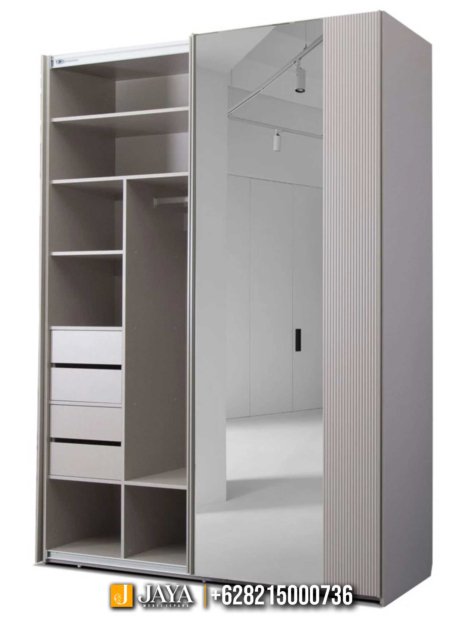 Lemari Pakaian 2 Pintu Sliding Minimalis Modern Style JM-20.2