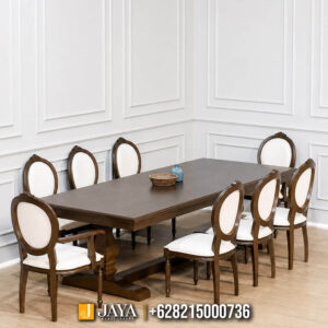 Meja Makan Minimalis Jati Solid Rococo Style JM-34