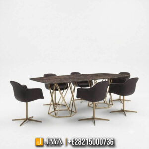 Meja Makan Minimalis Modern Kaki Stainless Steel Terbaru JM-06