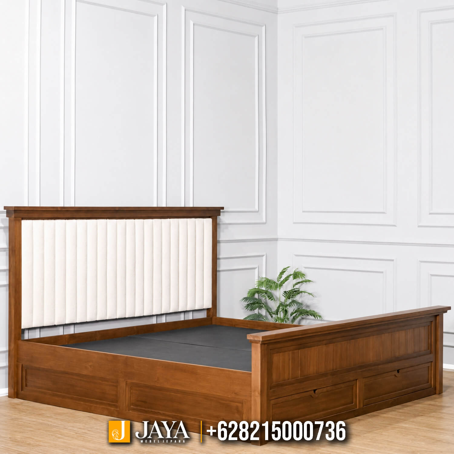 Tempat Tidur Minimalis Linear Comfort Teak Wood JM-43