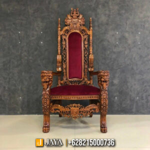 King Chair Design Carving Natural Solid Teak Wood JM-78