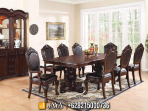 Meja Makan Jati Minimalis Mewah Natural Dark Brown JM-72
