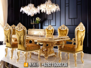 Set Meja Makan Mewah Gold Imperial Baroque JM-99