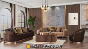 Sofa Tamu Minimalis Modern Royal Choco Gold JM-91