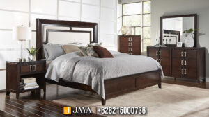 Tempat Tidur Minimalis Jati Natural Walnut Desain Cantik JM-112