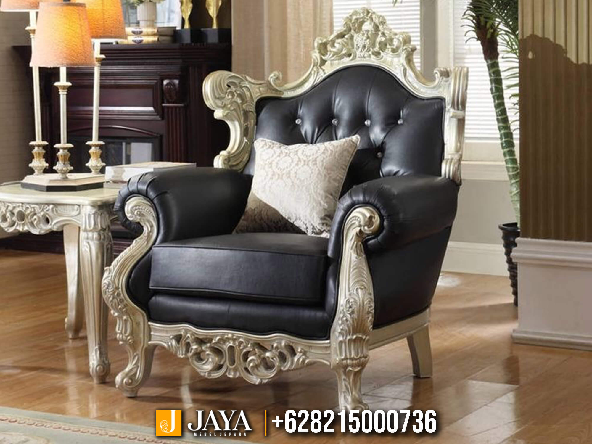 Sofa Tamu Mewah Jepara Black Royal Edition JM-133.2