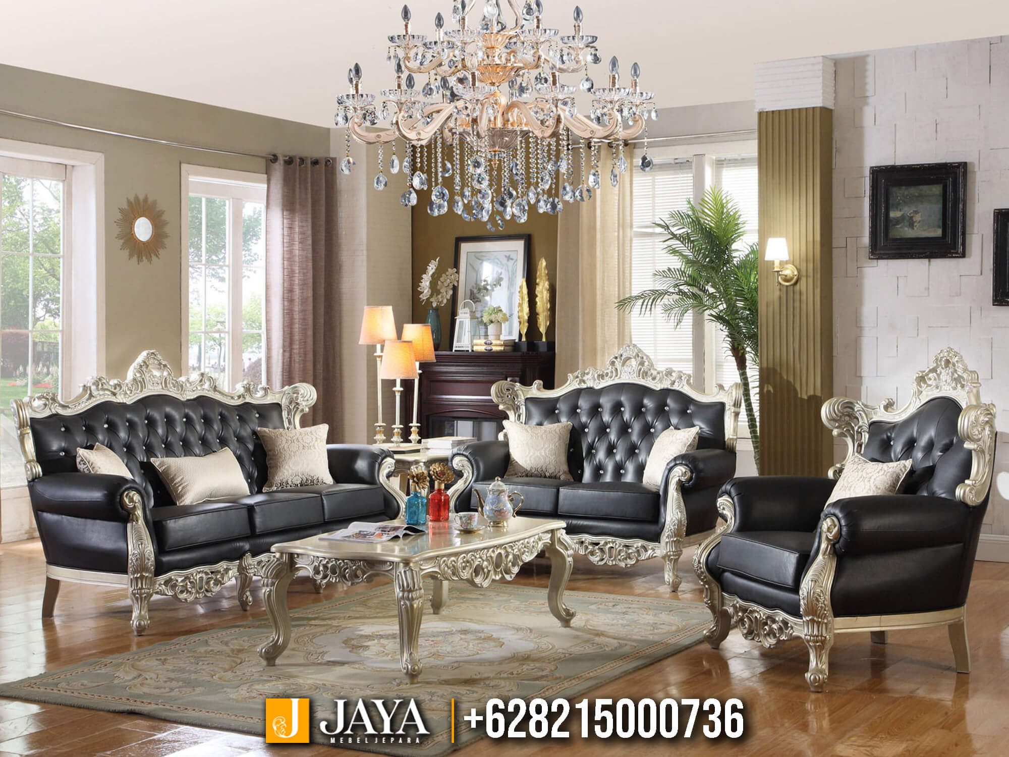 Sofa Tamu Mewah Jepara Black Royal Edition JM-133 Sofa Tamu Mewah Jepara Black Royal Edition JM-133